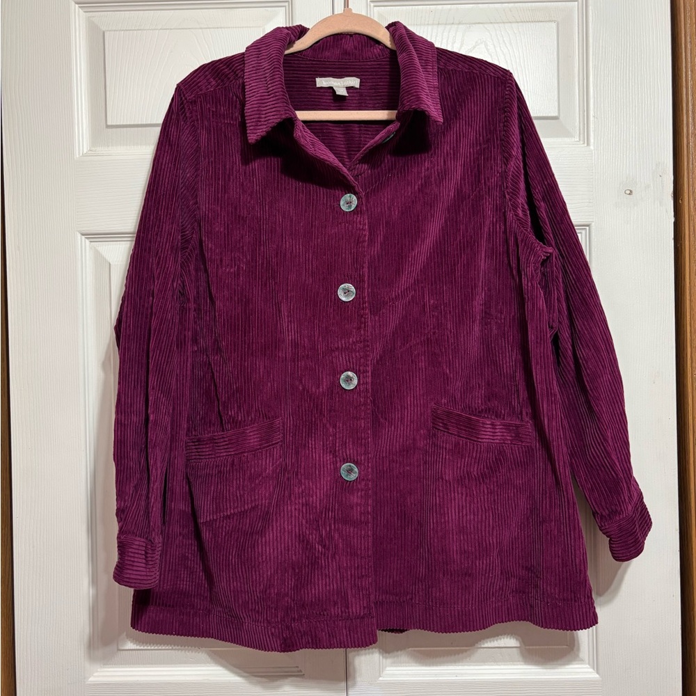 Woman Within Corduroy Blazer - Rich Purple